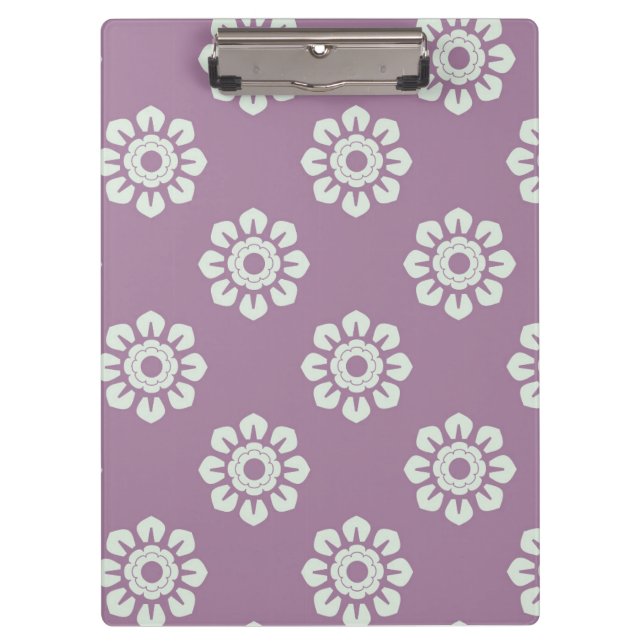 Elegant Flower Pattern Clipboard (Front)