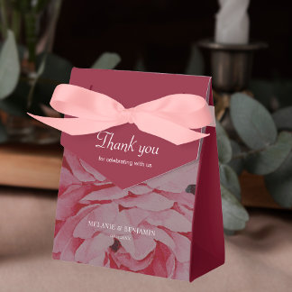 Elegant Flower Personalized Wedding Thank You Favor Box