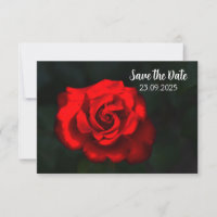 Elegant Flower Red Rose Save the Date
