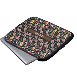 Elegant Flower Watercolor Customize Laptop Sleeve