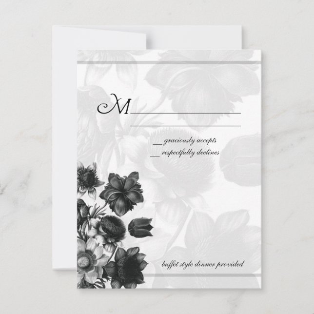 Elegant Flower Wedding RSVP Cards (Front)