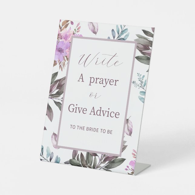 Elegant Flower Write A Prayer Or Give Advice Pedestal Sign (Front)