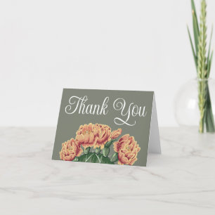 Elegant Flowering Prickly Pear Cactus Wedding Thank You Card
