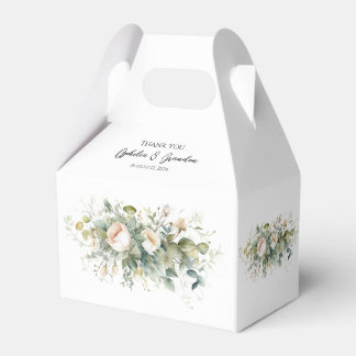 Elegant flowers and greenery favor box