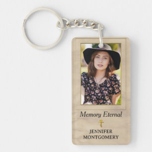 Elegant Flowers and Greenery Orthodox Funeral Keychain