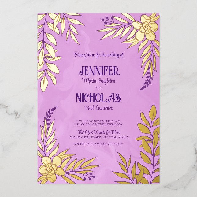 Elegant Flowers And Leaves Ornaments for Wedding (Front)