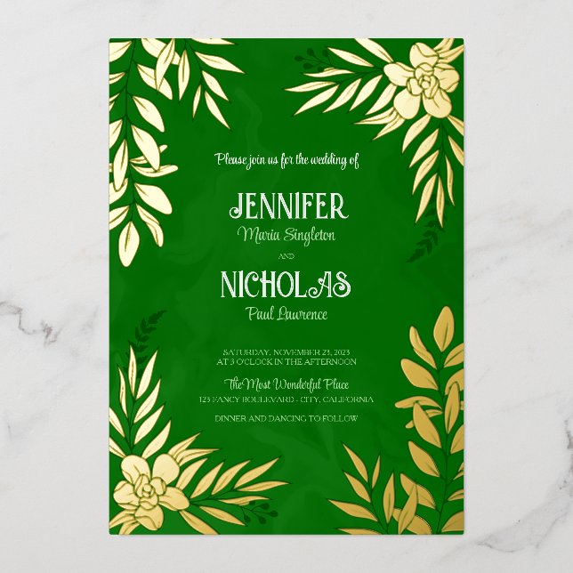 Elegant Flowers And Leaves Ornaments for Wedding (Front)