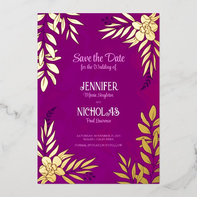 Elegant Flowers And Leaves Ornaments for Wedding F (Front)