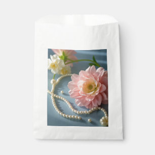 Elegant flowers and pearls favour bag