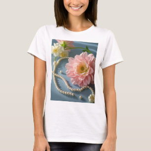 Elegant flowers and pearls  T-Shirt
