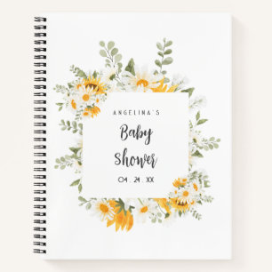 Elegant Flowers Baby Shower Gift List Notebook