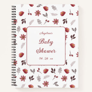 Elegant Flowers Baby Shower Gift List Notebook