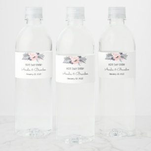 Elegant Flowers Bridal Shower Wedding  Water Bottle Label