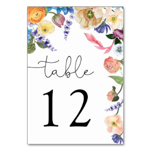 Elegant Flowers Chic Wedding Table Number
