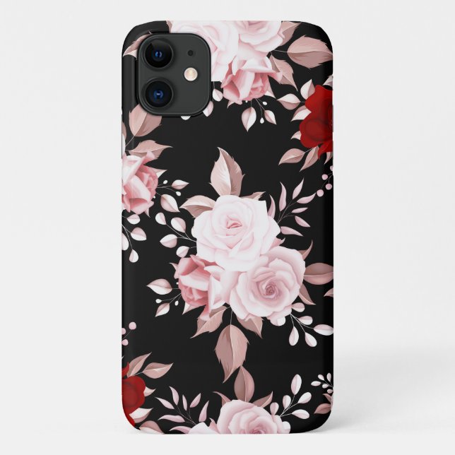 Elegant Flowers Floral Seamless Pattern Case-Mate iPhone Case (Back)