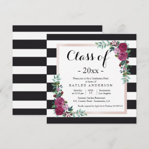 Elegant flowers Graduation Party invitation