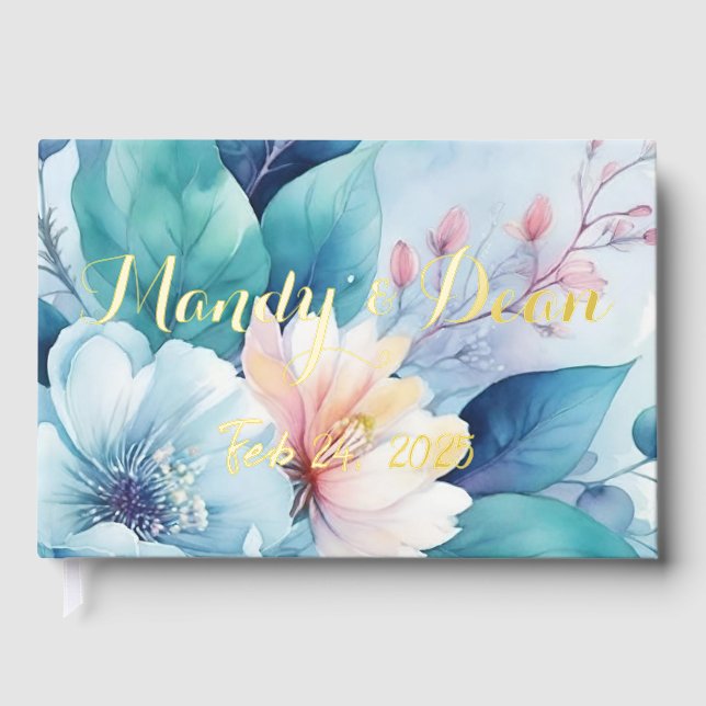 Elegant Flowers Guest Book (Front)