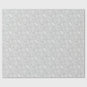Elegant flowers light grey wrapping paper roll