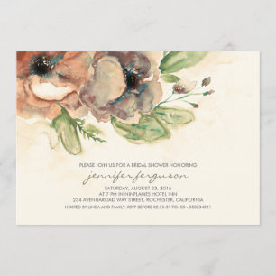 Elegant  Flowers Vintage Bridal Shower Invitation
