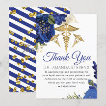 Elegant Flowery Doctor Thank You Card