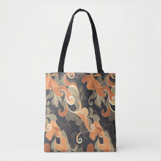 Elegant Flowing Florals in Warm Gold & Peach Tote Bag