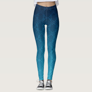 Elegant Flowing lines on Blue Ombre Leggings
