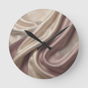 Elegant Flowing Silk Abstract  Round Clock
