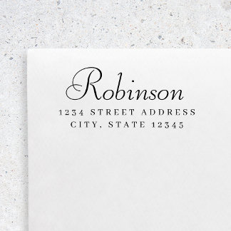 Elegant Flowy Script Wedding Return Address Self-inking Stamp