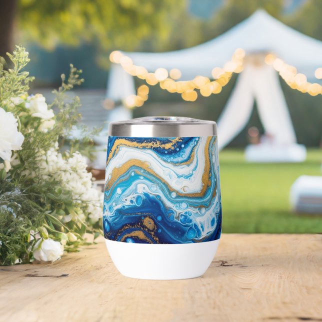 Elegant Fluid Art Decorative Coffee Mugs Abstract (Wedding (Rotated))