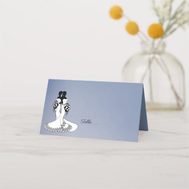 Élégant Fog Lesbian. Cartes de placement pour mari (Devant)