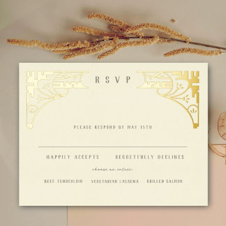 Elegant Foil Art Nouveau Arch Foil Invitation