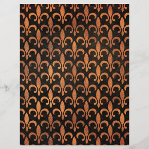 Elegant Foil Effect Fleur de Lis Patterned Paper