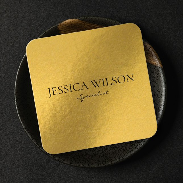 Elegant foil gold modern business card (Gold foil square )
