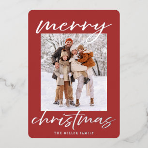 Elegant Foil Merry Christmas Photo Card