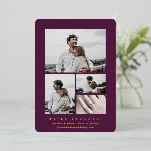 Elegant Foil Multi Photo Engagement Announcement