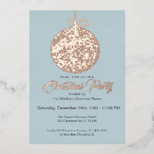 Elegant Foil Ornament Christmas Party Invitation 