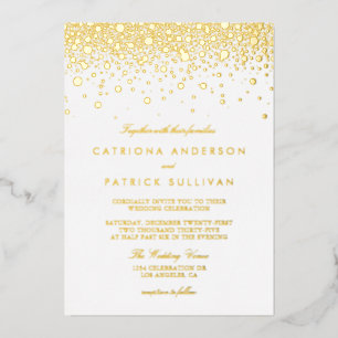 Elegant Foil Pressed Confetti Dots Wedding
