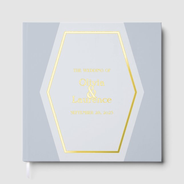 Elegant Foil Wedding Guest Book (Front)