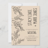 Elegant Foilage Hand Drawn Fancy Script Wedding