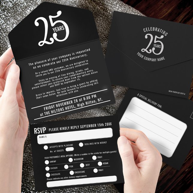 Elegant Foiled Tear-Off 25 Years in Business  All In One Invitation (Creator Uploaded)