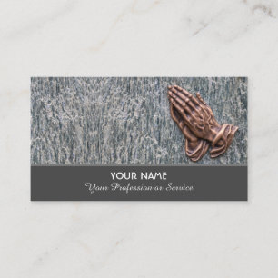 Elegant folded hands for undertakers business card