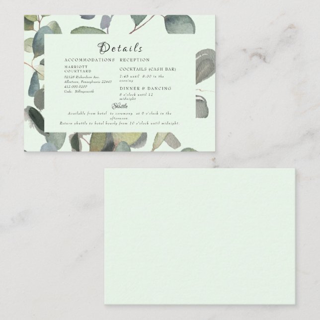 Elegant Foliage Cash Bar & Shuttle Mint Enclosure  (Front/Back)