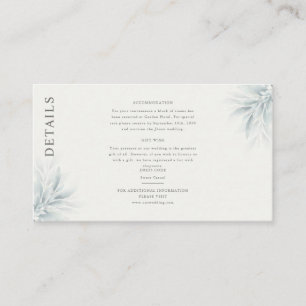 Elegant Foliage Modern Details Enclosure Card