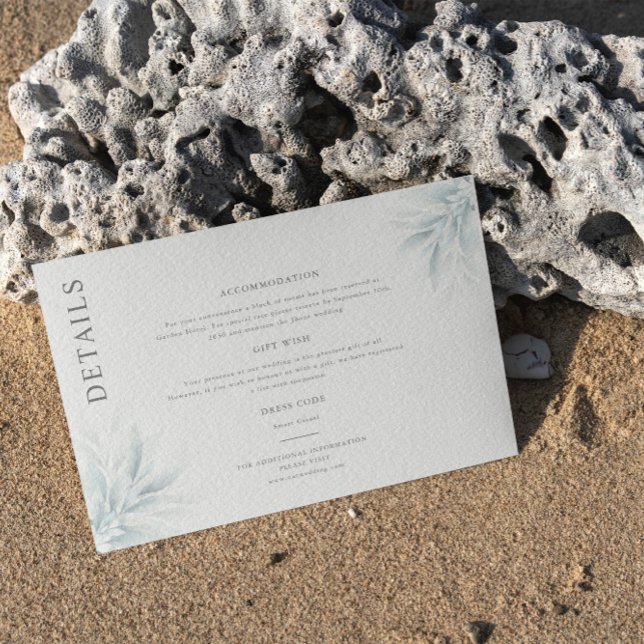 Elegant Foliage Modern Details Enclosure Card (Creator Uploaded)