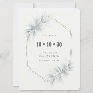 Elegant Foliage Modern Save The Date