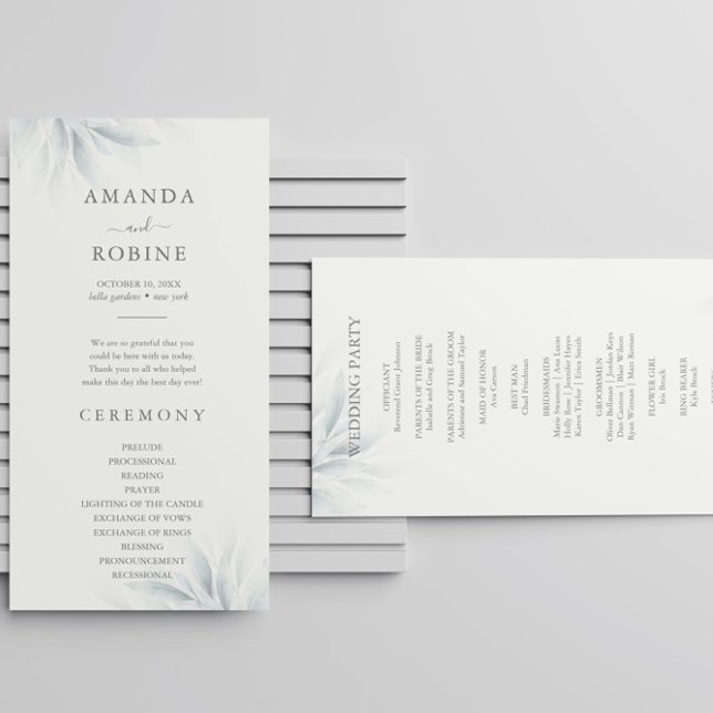 Elegant Foliage Modern Wedding Program (Creator Uploaded)