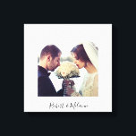 Elegant Foliage | Personalized Canvas Print<br><div class="desc">bring the elegance into your home decor with this gentle foliage seamless background in light grey with grey green photo border. Personalise with your own wedding photo and monograms</div>