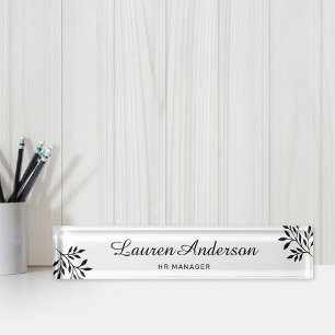 Elegant Foliage Personalized Nameplate