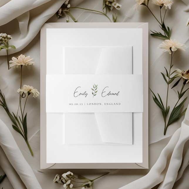 Elegant Foliage Wedding Invitation Belly Band (Creator Uploaded)
