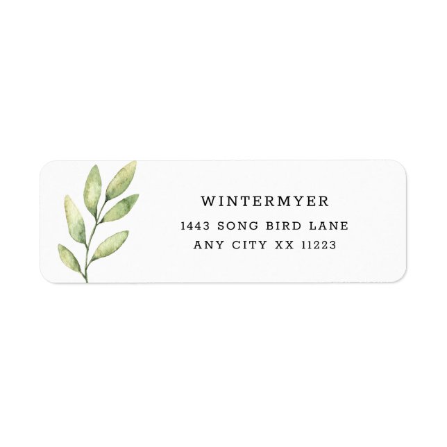Elegant Foliage wedding return address (Front)
